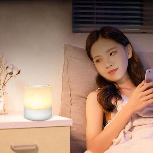 Night Light Touch Lamp Bedside Lamp Breastfeeding Lamp Adjustable LED Rechargeable 6 Colors RGB Nightlight Bedside Table