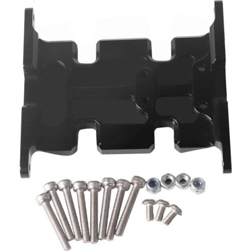 RCTOYFUN 1× Black Metal Gearbox Mount Transmission Holder DIY Accessory For 1/10 RC Crawler Car Axial SCX10 II 90046 90047 90075