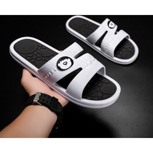Slides for Men top shoe brands shoes men trend summer men slippers stripe beach slipper shoes slide black sandals man flip flops