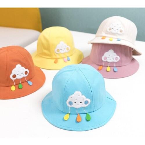 Cute Newborn Baby Colorful Sun Hat Cloud Print Boy Girl Hat Outdoor Kids Bucket Hat Childrens Panama Hat Baby Beach Caps Beanie