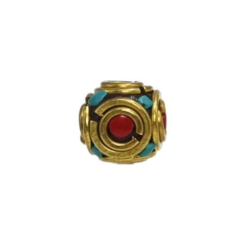 TZ001 Retro Nepal Beads Handmade Red Coral Tibetan Clay Mosaic Amulet Jewelry Beads For Jewelry Making DIY Necklace Bracelets