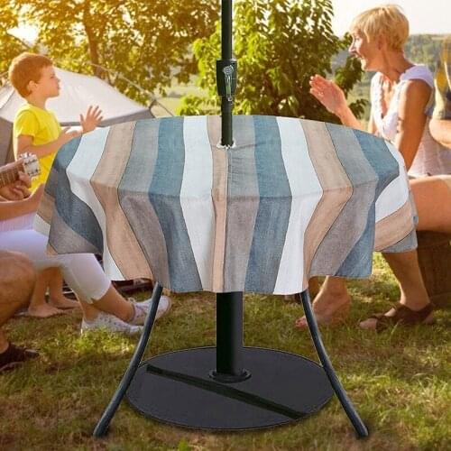 MLGB Outdoor Tablecloth Waterproof Table Cover with Zipper Umbrella Hole for Patio Garden Table Top Decor 60Inch Round