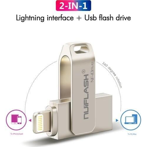 Key Usb Flash Drive pendrive For iPhone 6/6s/6Plus/7/7Plus/8/X Usb/Otg/Lightning 2in1 Pen Drive For iOS External Storage Devices