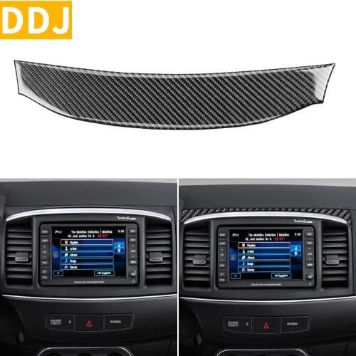 For Mitsubishi Lancer GT GTS ES DE 2008-2015 Carbon Fiber Top Navigation Cover Sticker Dashbord Modified Trim Car Accessories
