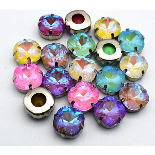 High Quality K9 Glass Crystal Silver Base Fat Square Mocha Fluorescence Sewing Rhinestone For DIY Jewelry Clothing Accessorie