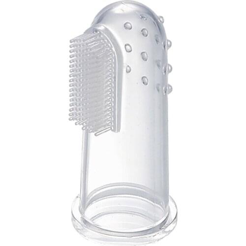 Pet Dog Finger Toothbrush Silicon Toothbrush Dog Cat Teeth Clear Soft Silicone Pet Tooth Brush Rubber Cleaning Supplies Dropship