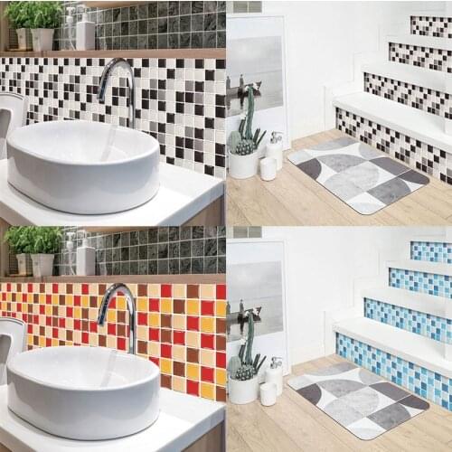 10Pcs Classic 3D Crystal Tile Stickers Waterproof Self-Adhesive Wall Stickers Kitchen Decor Wall Stickers Waterproof Glass Tiles