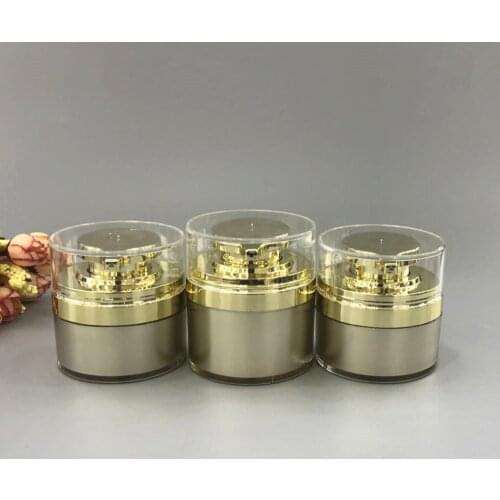 10pcs/lot 30g 50g Empty Acrylic Cream Cans Vacuum Bottle Press Cream Jar Sample Vials Airless Cosmetic Container