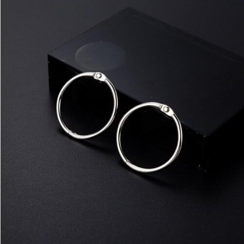 10pcs/lot High Quality25-55mm Flat Round Key Ring Chain With Extension Links Metal Key Chains DIY Jewelry Making Findings