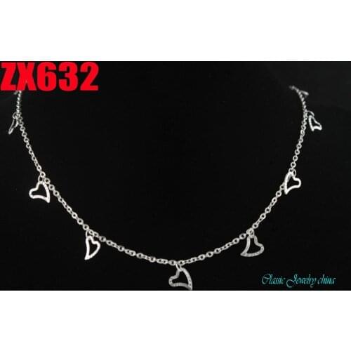 14"-38" Tilt peach stainless steel necklace welding cross chain with snap hook fashion lady jewelry parts 20pcs ZX632