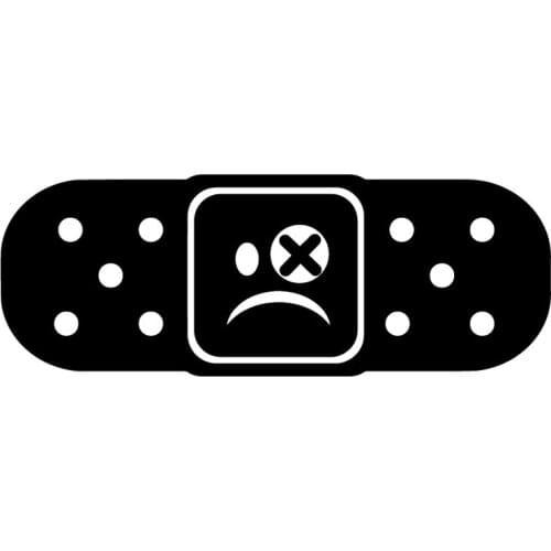 17X6.2CM BANDAID SAD FACE Car Tail Vinyl Decals Creative Cartoon Car Sticker