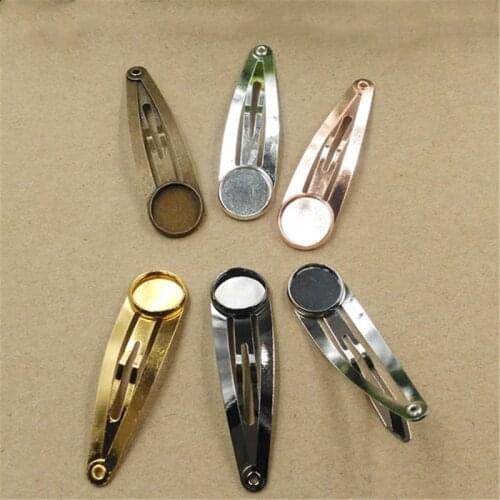 20pcs Hair Jewelry Settings Cabochon Base for 12mm cabochon base DIY Water Drop Hairclip Hairpins Barrettes Retro Accessories