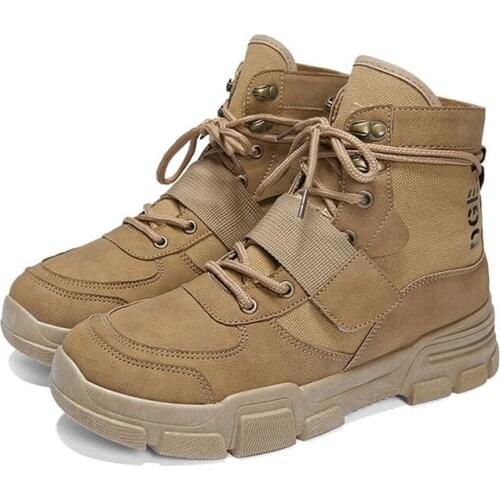 2021 New High-top Spring Men Shoes Explosions Tide Tooling Fashion Boots Plus Velvet Warm Casual Martin Boots Men 286