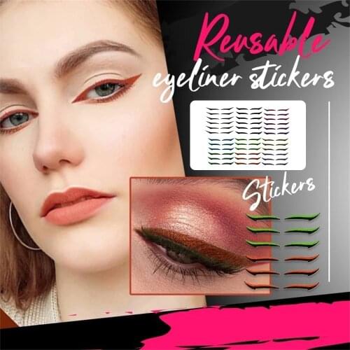 6 pairs Cosmetics Eyelid Line Stick Reusable eyeliner stickers Cat Eye Makeup Double Eyelid Sticker Eyeliner Makeup Sticker