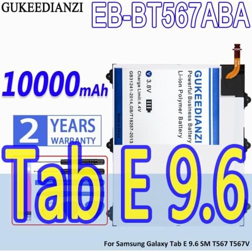 High Capacity GUKEEDIANZI Battery EB-BT567ABA 10000mAh For Samsung Galaxy Tab E 9.6 SM T567 T567V tabE9.6