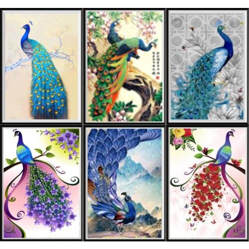 5d Diy Diamond Making Animal Peacock Pictures, Diamond Embroidery, Imitation Cross Stitch Kit, Handmade Gifts, Home Decoration