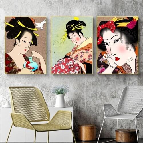 3pcs Japanese Geisha crossing diamond embroidery 5D DIY full diamond painting square round drill 3d rhinestone pictures mosaic