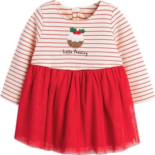 Bambino 2-9Years Baby Girl Tutu Dress with Fleece lining Pudding Winter Dress with Long Sleeves Children Clothes Party Clothing