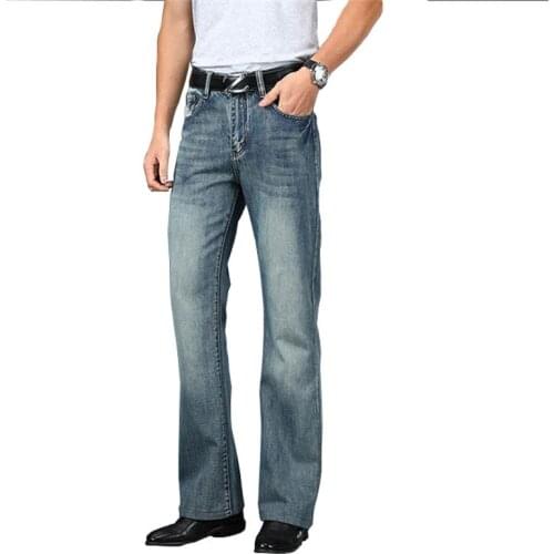 Jeans For Men 2021 Mens Big Flared Jeans Boot Cut Leg Flared Loose Fit high Waist Male Designer Classic Denim Jeans