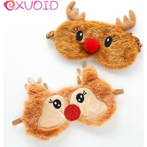 EXVOID 1PCS Sleeping Aid Eyes Mask Eyepatch Cartoon Deer Erotic Toys Christmas Gift Eye Patch Travel Relax Cotton Eye Cover