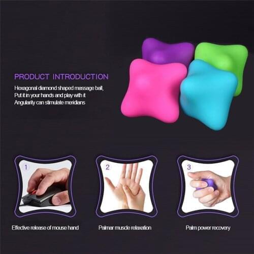 Hexagonal reaction ball silicone yoga fascia acupoint health ball exercise device hand acupressure