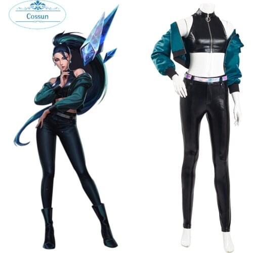 Game LOL KDA Cosplay Costume KDA Kaisa Uniform Outfit Fullsets K/DA Group LOL Character Roleplay Halloween Outfits all out