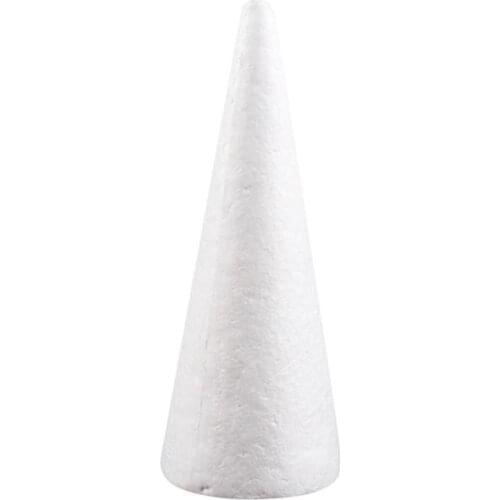 30cm White Solid Foam DIY Cone Children Handmade Craft Cone Accessories For Home Craft Christmas White Solid Foam Ornament