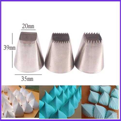Square Decorating Mouth 3-Piece Set Butter Cookie Stainless Steel Cake Decoration DIY Baking Tools 3PCs