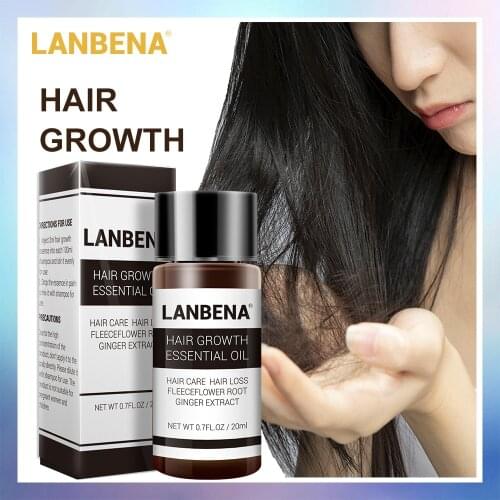 LANBENA Ginger Fast Powerful Hair Growth Essence Products Essential Oil Liquid Treatment Preventing Hair Loss Hair Serum Care