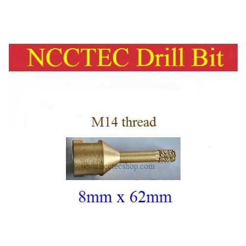 [M14 thread] 8mm diameter NCCTEC Diamond Vacuum Brazed drill Bits CD8VBM14 FREE shipping | 0.31'' 5/16'' drill coring tools
