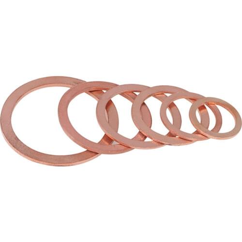 10PCS/Pack 2mm Thickness M4 5 6 7 8 10 12 14 15 16 17 18 20 21 22 24 25 26mm Copper Washer Solid Gasket Sump Plug Oil Seal
