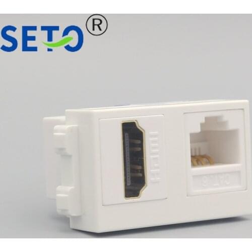 SeTo HDMI type Module + Network Lan RJ45 Cat6 Free Welding Connector Keystone For Wall Plate Socket
