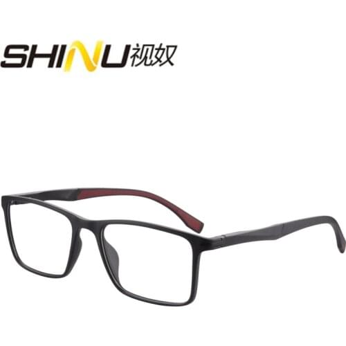 SHINU Squar Eyeglasses Frame Resin Lenses Progressive Multifocal Reading Glasses Men Can Custom As Prescription Anti Radiation