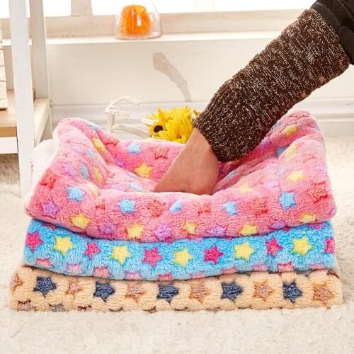 Soft Dog Blanket Cat Bed Rest Pad Foldable Pet Cushion Sleep Mat Hondenmand Coral Cashmere Sweet Dog Bed S/M