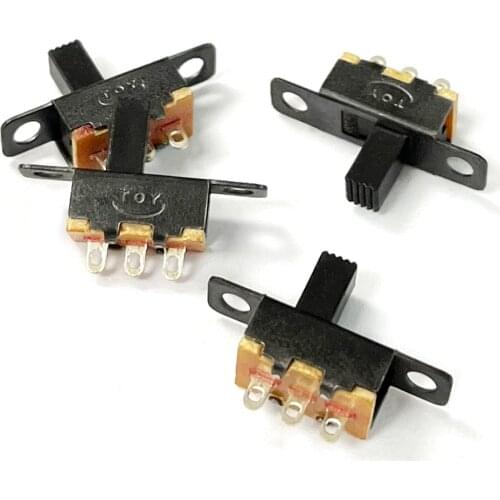 100pcs On-off slide switch mounting switches mini micro electronic button 3 pins 2 positions tansverse handle key wholesale