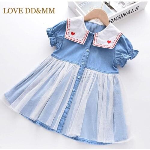 LOVE DD&MM Girls Dress New Summer Embroidered Love Kids Casual Princess Outfits Children Clothing Baby Casual Costumes Dress
