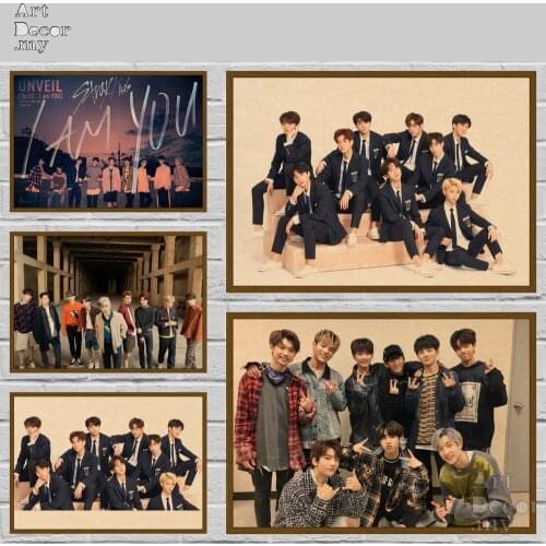 Stray Kids Kpop Band Retro Kraft Paper Movie Poster For Home Art Decoration Posters