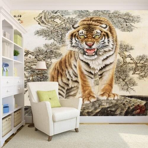 Custom mural custom Tiger map mural living room Chinese Restaurant TV backdrop wallpaper Home Decoration