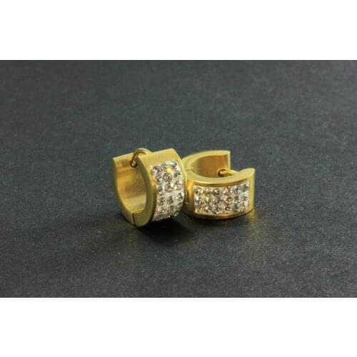 Small Hoop Earrings Rhodium Zirconium Gold Plated White Zircon Jewelry Anti Allergic