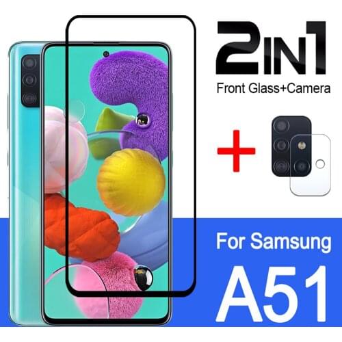 2 IN 1 For Samsung Galaxy A51 Camera Lens Glass on Samsung A51 A 51 5G Protective Glass Screen Protector Film Phone Accessories