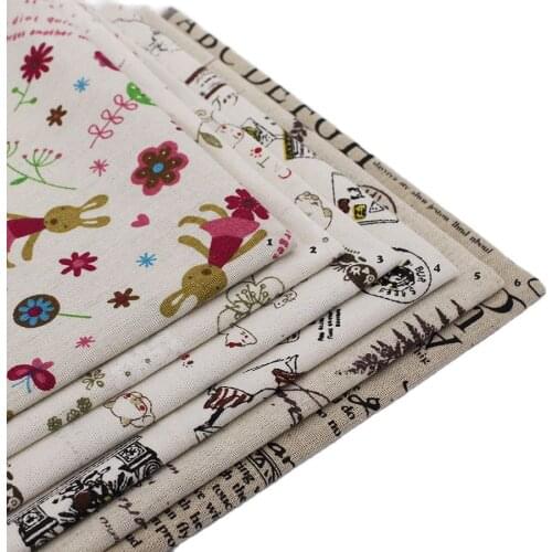 Linen Cotton Printed Fabric Sewing Cheap China Fabrics Patchwork Tissue To Sew Home Textile DIY Cloth Woven Telas Tecido ZAKKA