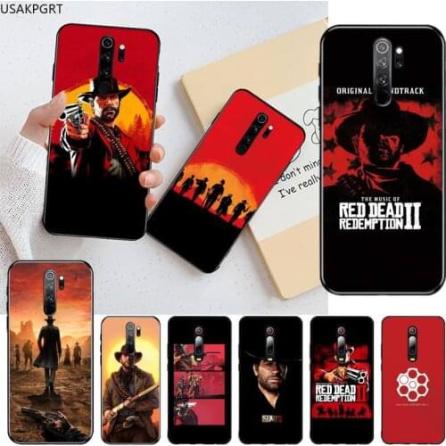 USAKPGRT Dead Redemption 2 Black Cell Phone Case for Redmi Note 9 8 8T 8A 7 6 6A Go Pro Max Redmi 9 K20 K30 Pro