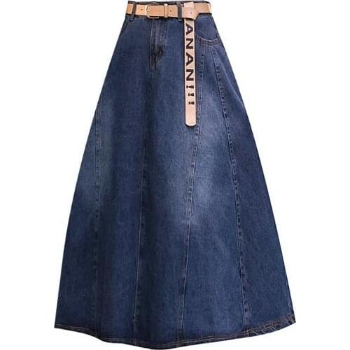 2021 SPRING fashion Women Denim Skirt A Line slim High Waist jeans skirts Plus Size 3XL