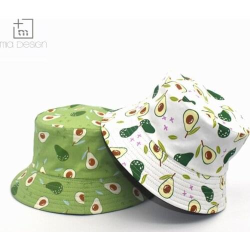 Hot Sale Men Women Summer Bucket Cap Avocado Print Bob Hat Fishing Fisherman Hat