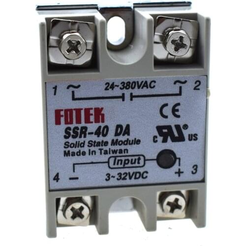 1pcs Arduino SSR 40DA Temperature Controller New DC to AC Solid State Relay Module 24V-380V 40A 250V SSR-40 DA