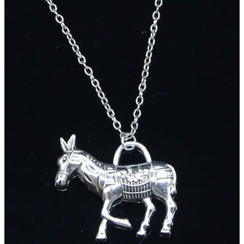 20pcs New Fashion Necklace 33x30mm donkey burro Pendants Short Long Women Men Colar Gift Jewelry Choker