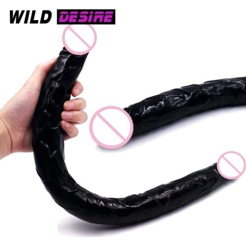 2020 Sexshop 21 inch Double Ended Dildo Huge Jelly Dildos Artifical Clitoris Massager Sex Toys For Women Long Penis Adults Toys