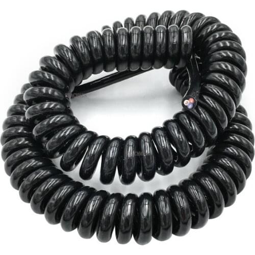 5-core spring wire spiral cable 0.5 square 2.5 m 5 m 7.5 m black power cord expandable wire