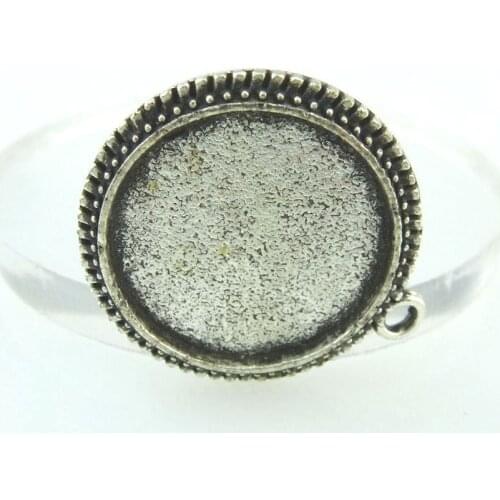 6pcs fit 16mm Glass Cabochon Cameo Bracelet Charms Necklace Pendants Vintage Findings Bases Tray Blank Diy Jewelry 15017