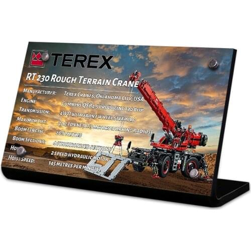 The Acrylic Display Stand Brand For Technic 42082 Rough Terrain Crane 2 in 1 Mobile Pile Driver Heavy Duty Truck